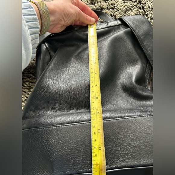 Eileen Fisher Black Leather Backpack with Tassels - Picture 7 of 11